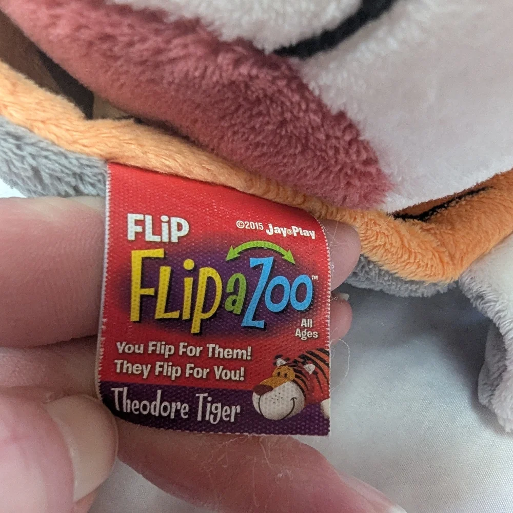 Flip A Zoo 2 In 1 Stuffed Animal Emma Elephant Theodore Tiger 18